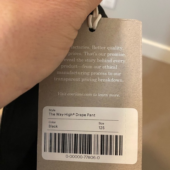 Everlane The Way High Drape Pant. Black, 12 short, high rise, wide leg, pleats. - Picture 8 of 10